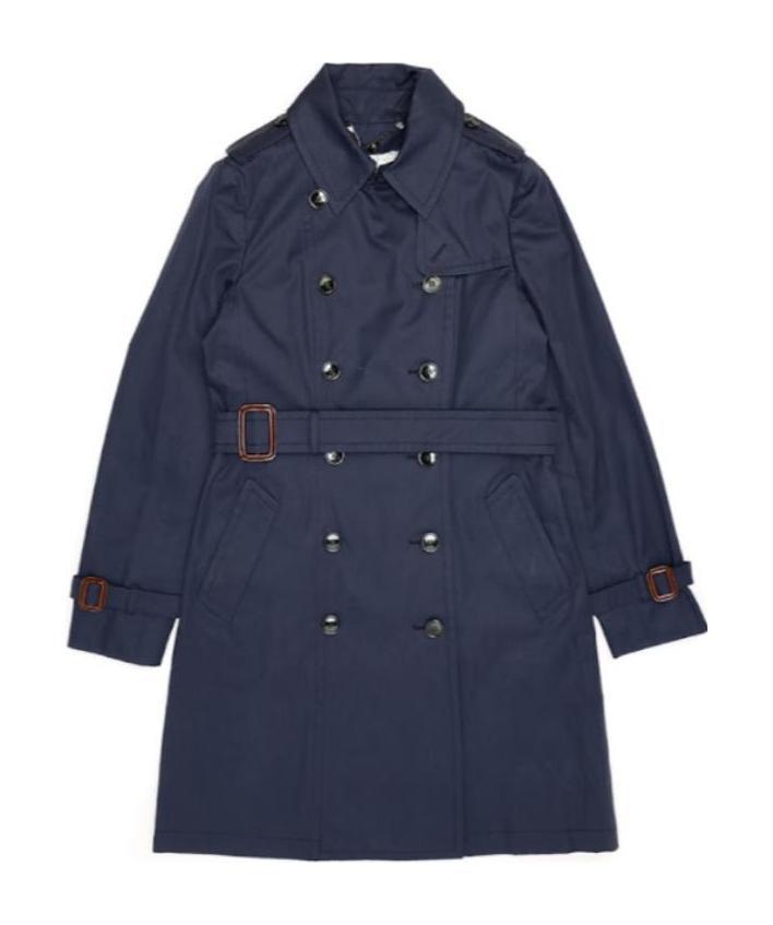 Weekend Max Mara Double-breasted Lapel Trench Coat In Blue