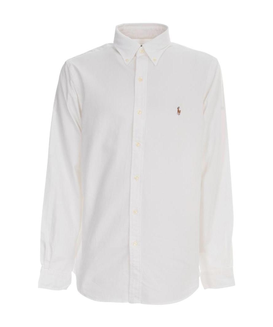 Shop Polo Ralph Lauren Logo-embroidered Shirt In White