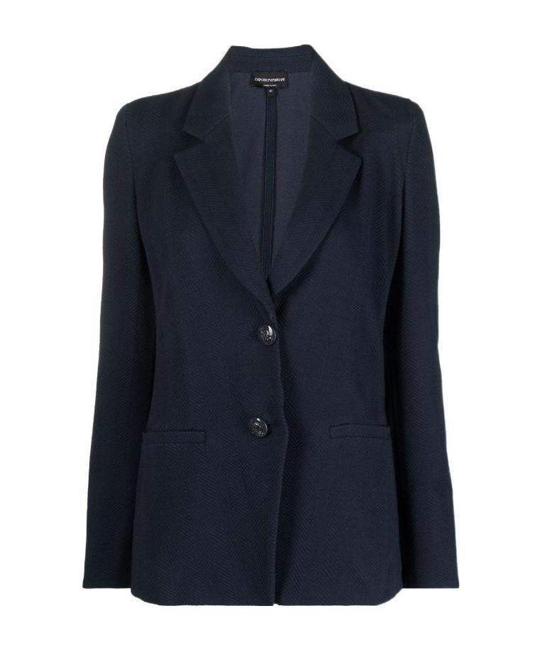 EMPORIO ARMANI SINGLE-BREASTED TWILL JACKET