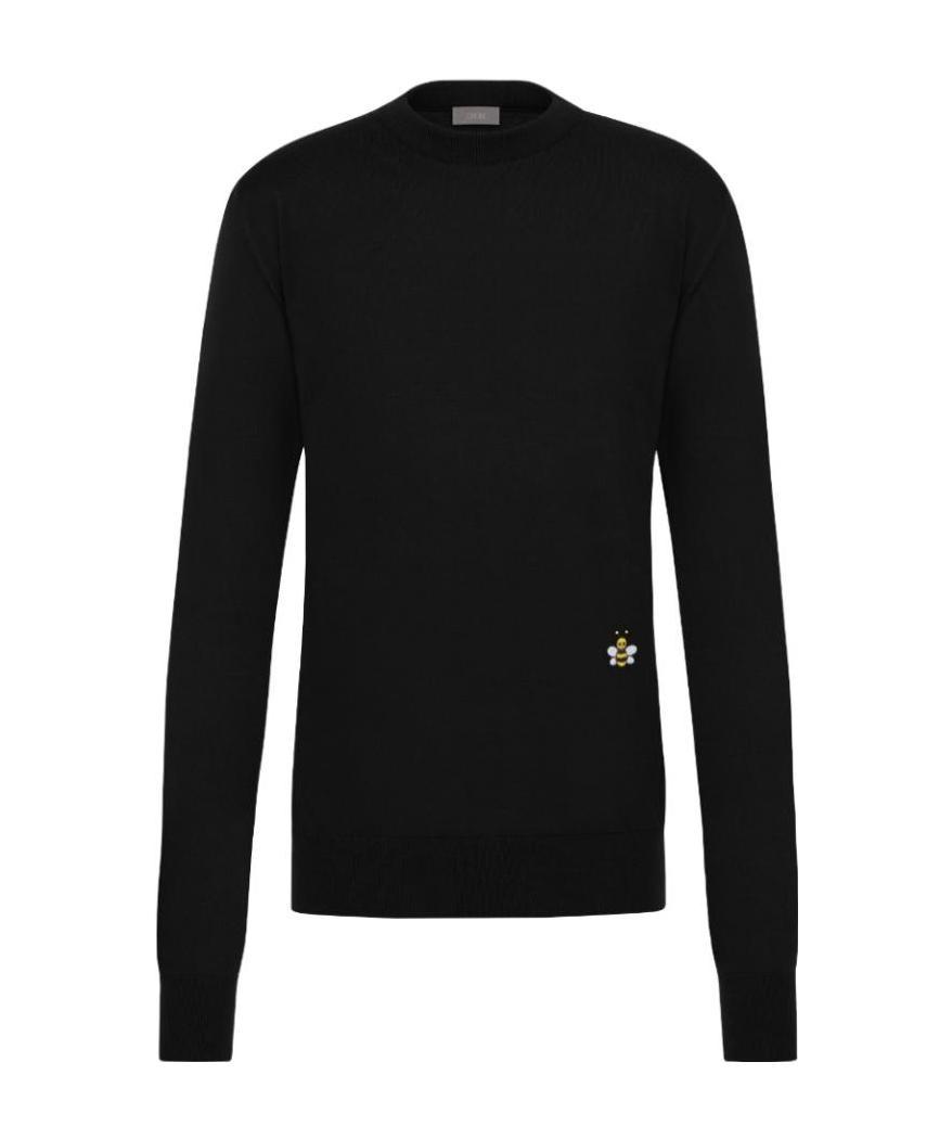 Dior X Kaws Bee Embroidered Pullover In Black