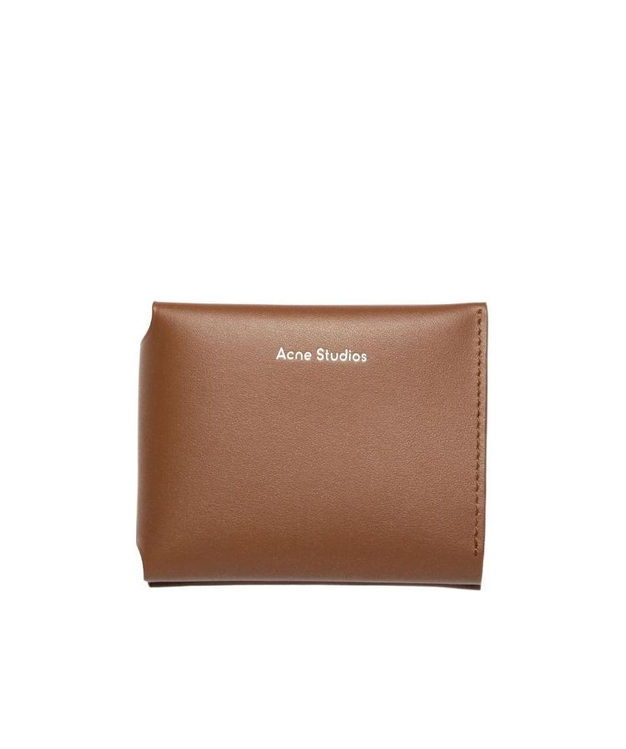Acne Studios Grained-effect Trifold Wallet In Brown
