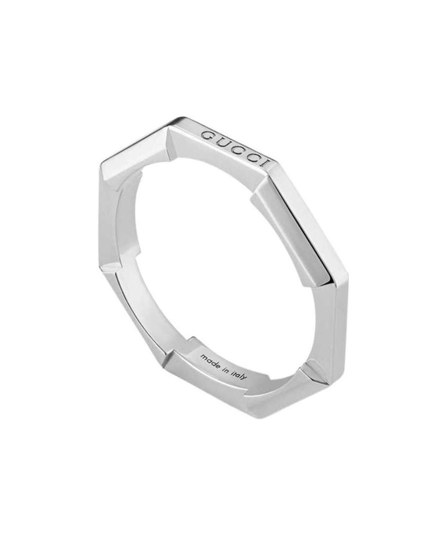 Gucci Link To Love 18k Mirrored Ring In Gray