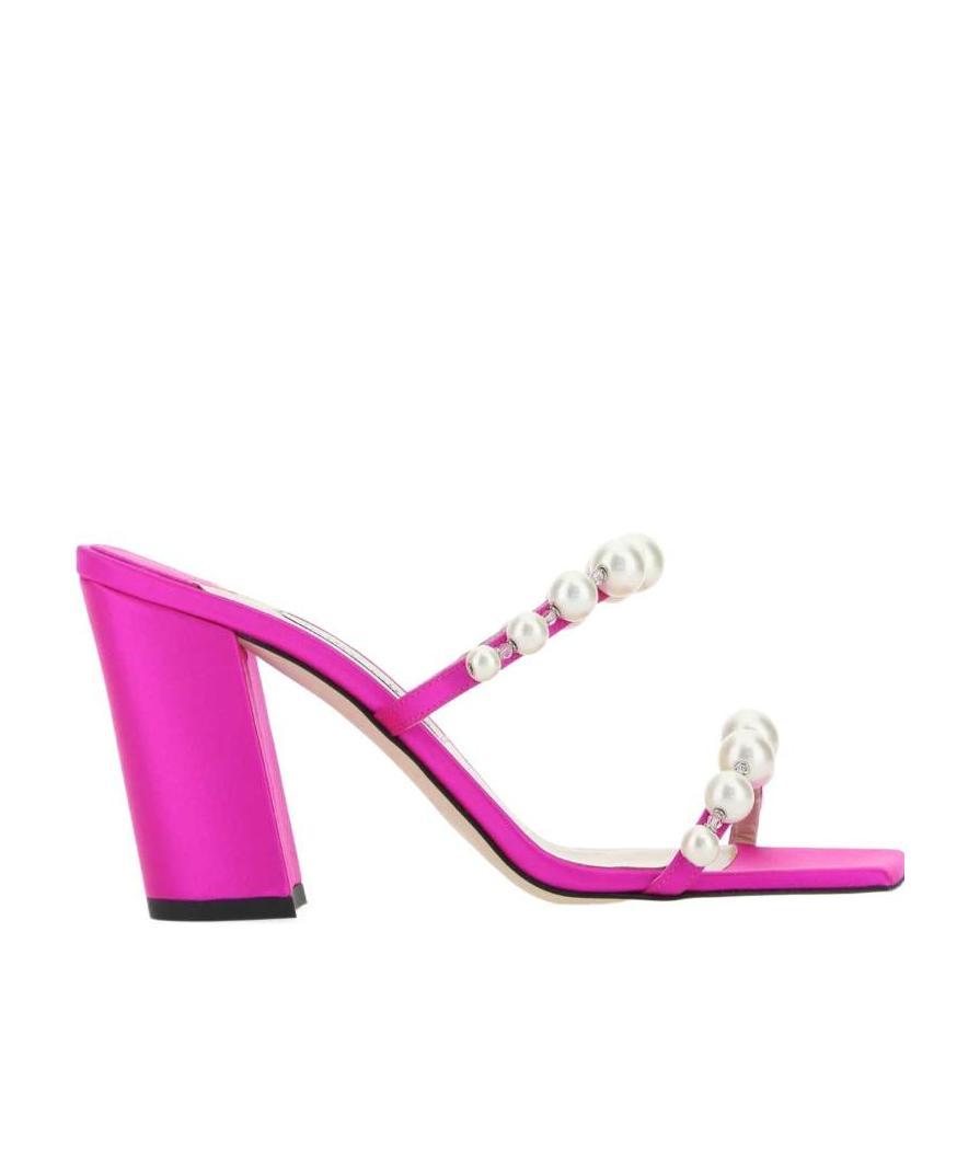 Jimmy Choo Amara Satin 85mm Sandals In Pink