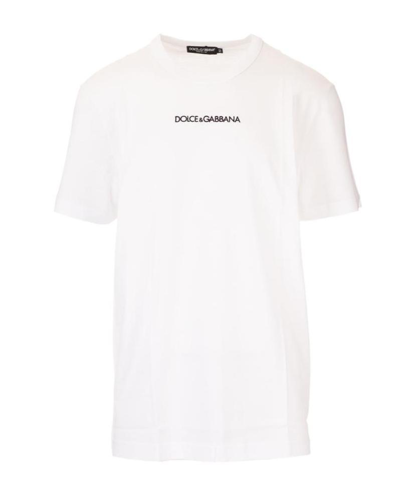 Dolce & Gabbana Logo Embroidered Short-sleeve T-shirt In White