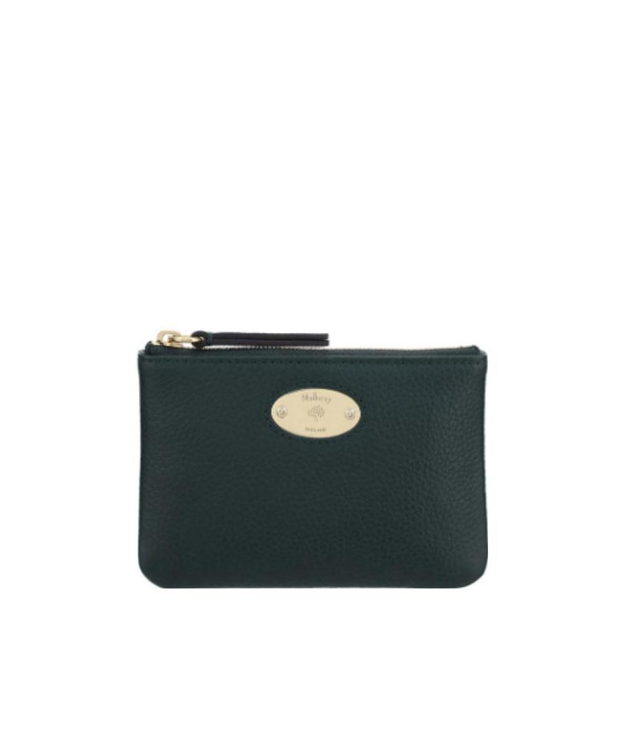 Mulberry Logo-plaque Coin Purse In Green