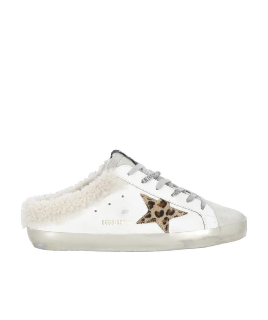 Golden Goose Superstar Sabot 81811 Leather And Shearling Trainers In White
