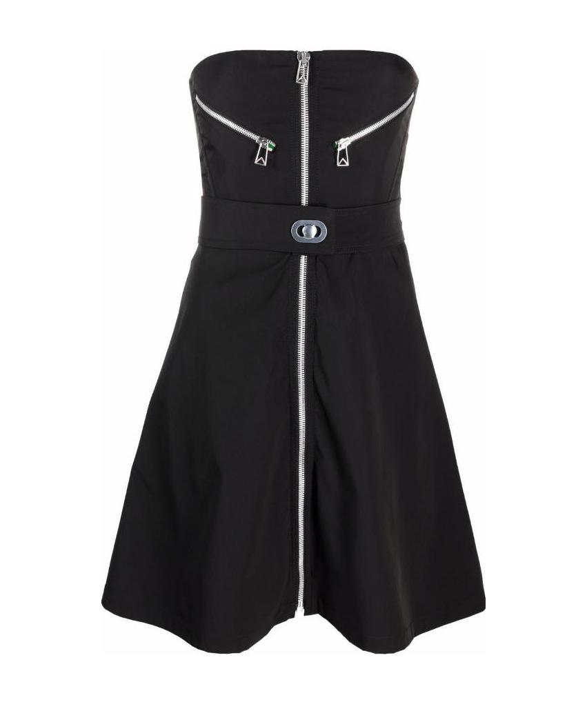 Shop Bottega Veneta Strapless Belted Minidress In Black