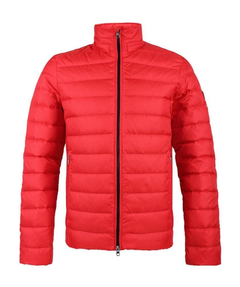 Ea7 Logo Quilted Down Jacket In Red