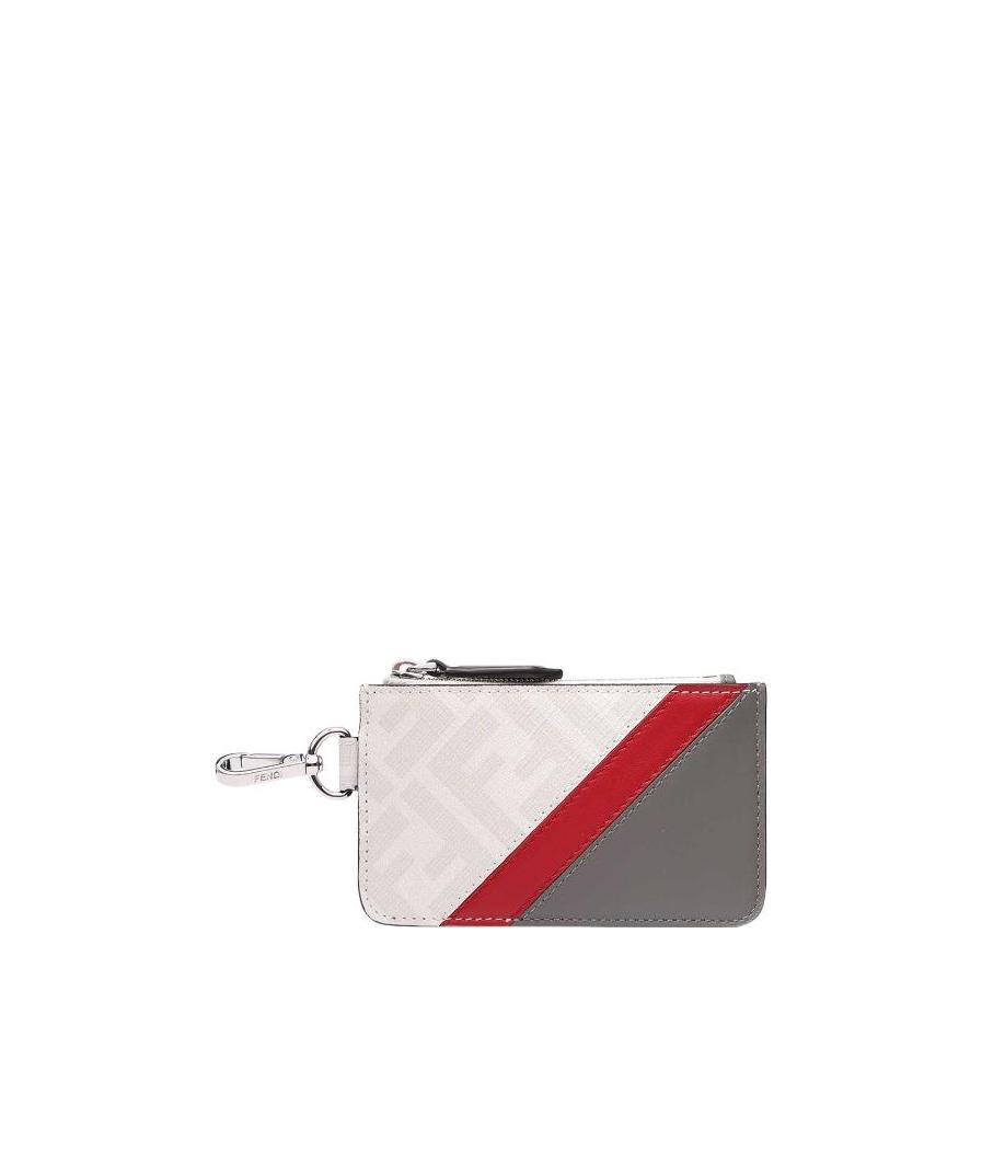 Fendi Logo Card Bag In Gray