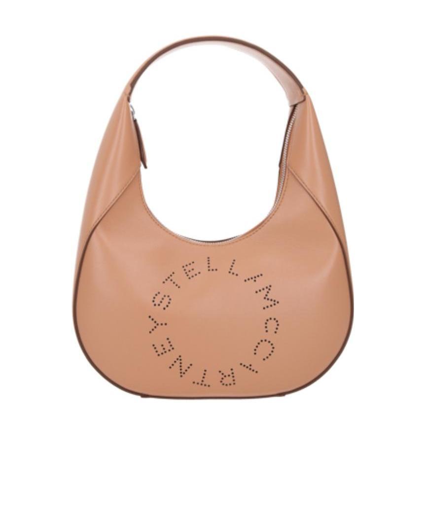 Stella Mccartney Small Stella Logo Shoulder Bag In Nude