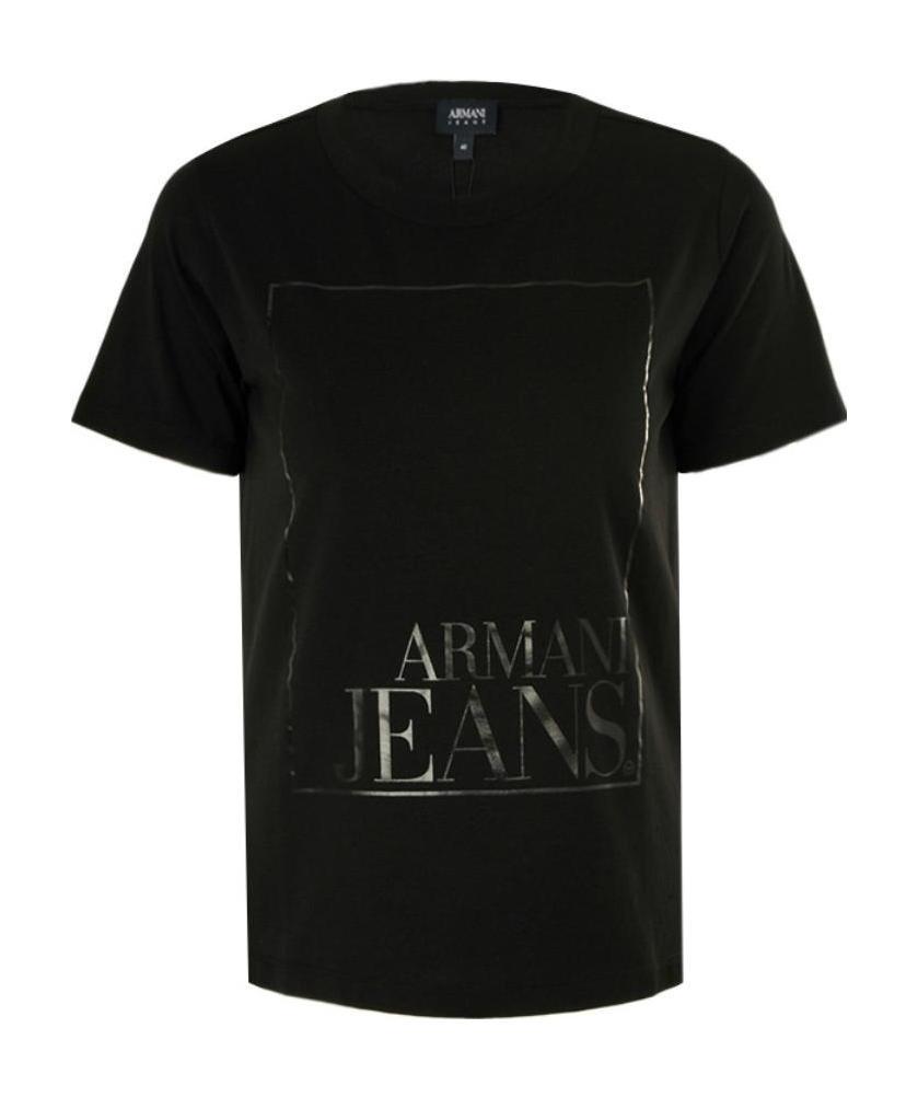 Armani Jeans Logo Printed T-shirt In Black