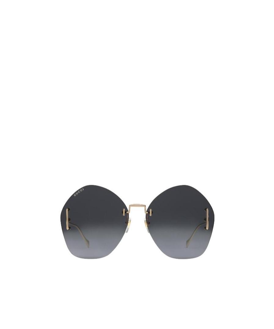 Gucci Geometrically Shaped Frame Sunglasses In Black
