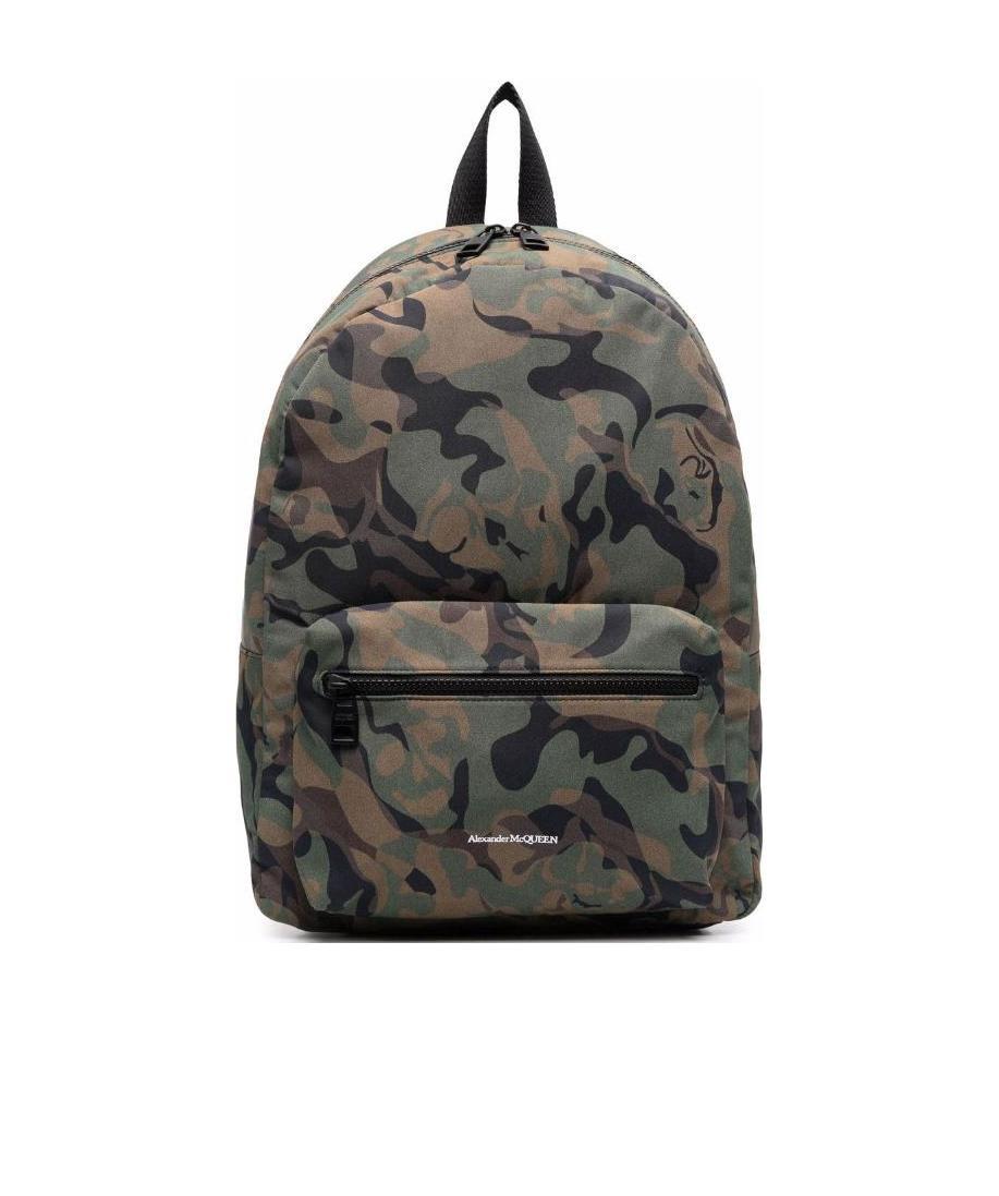 Alexander Mcqueen Logo-print Camouflage Backpack In Black