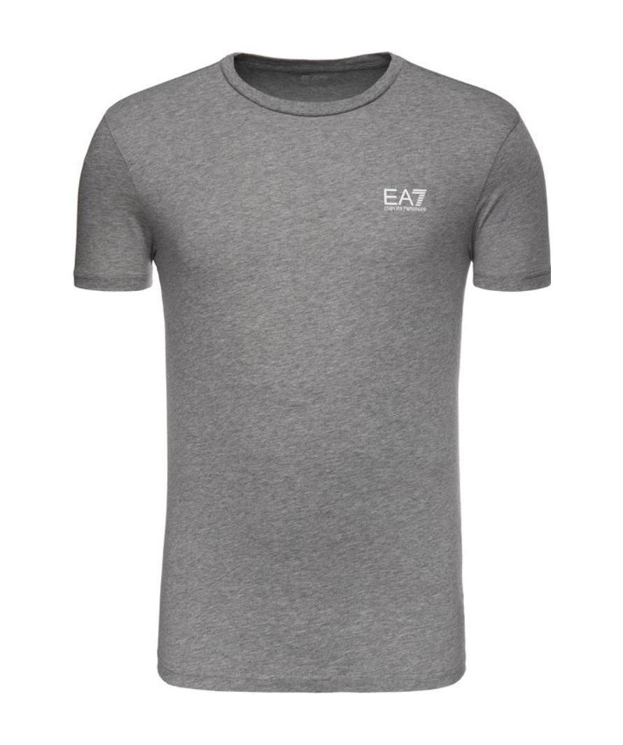 Ea7 Logo Round-necked T-shirt In Gray