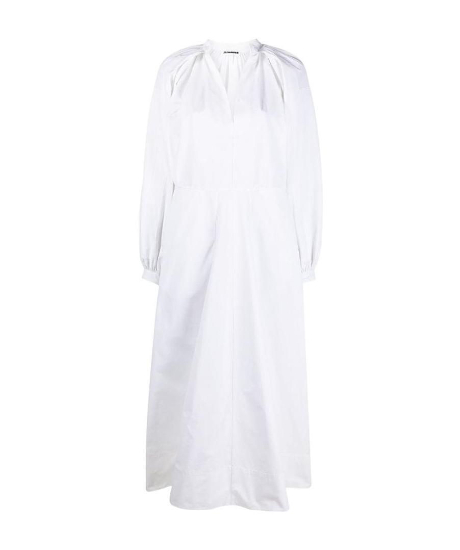 Jil Sander Pleat-detail Tunic Dress In White