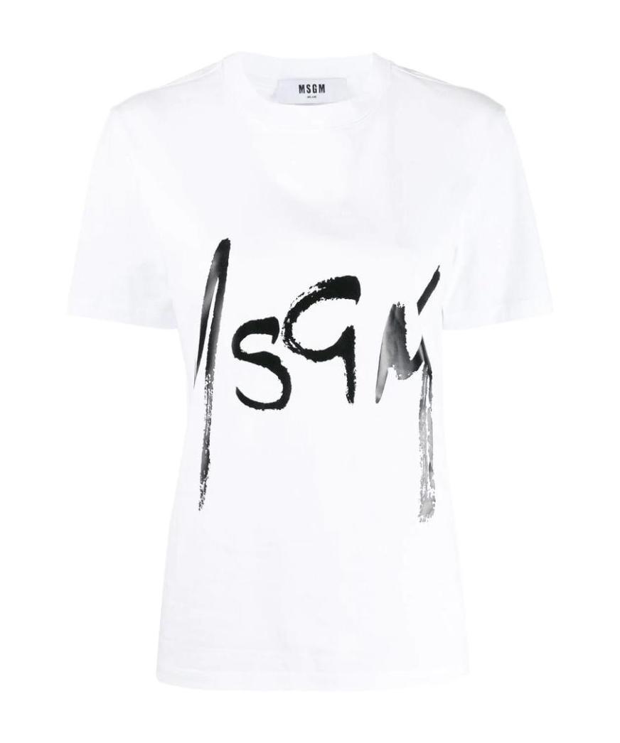 Msgm Logo Printed T-shirt In Black