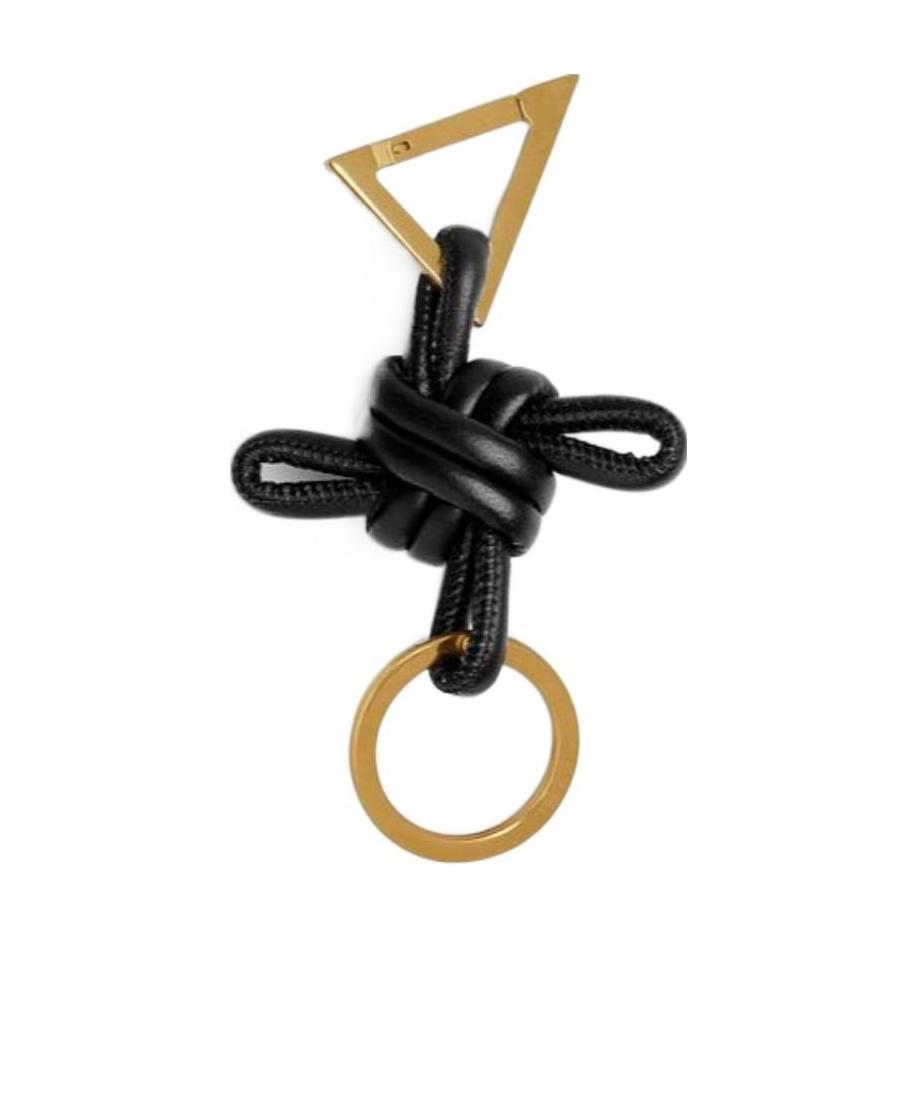 Bottega Veneta Double-knot Leather Keyring In Black