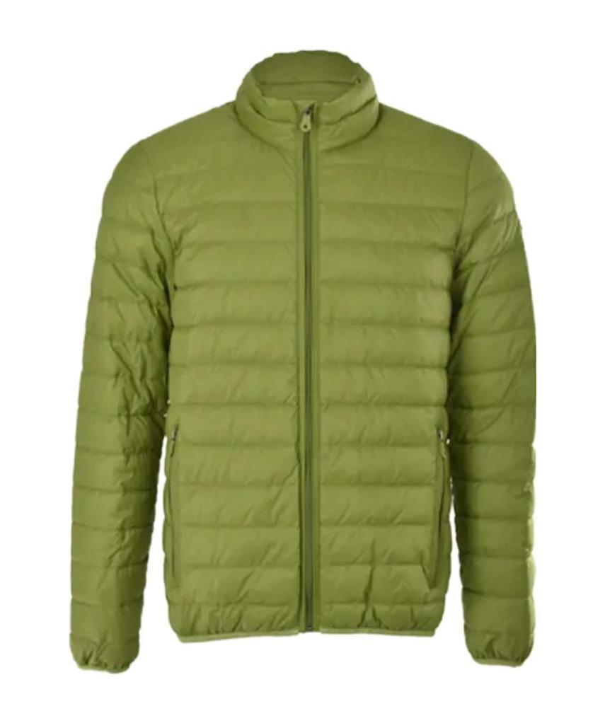 Armani Jeans Zipper Down Jacket In Green