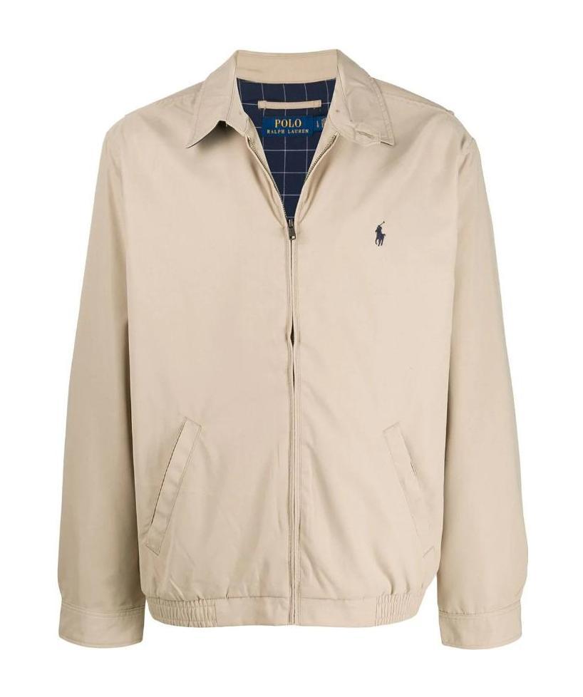 Polo Ralph Lauren Mens Khaki Uniform Bi-swing Brand-embroidered Regular-fit Woven Windbreaker Jacket Xxl In Neutral