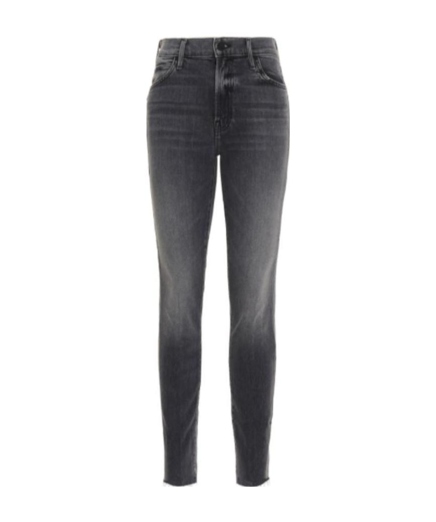 Mother Mid-rise Slim Cropped Jeans In Gray