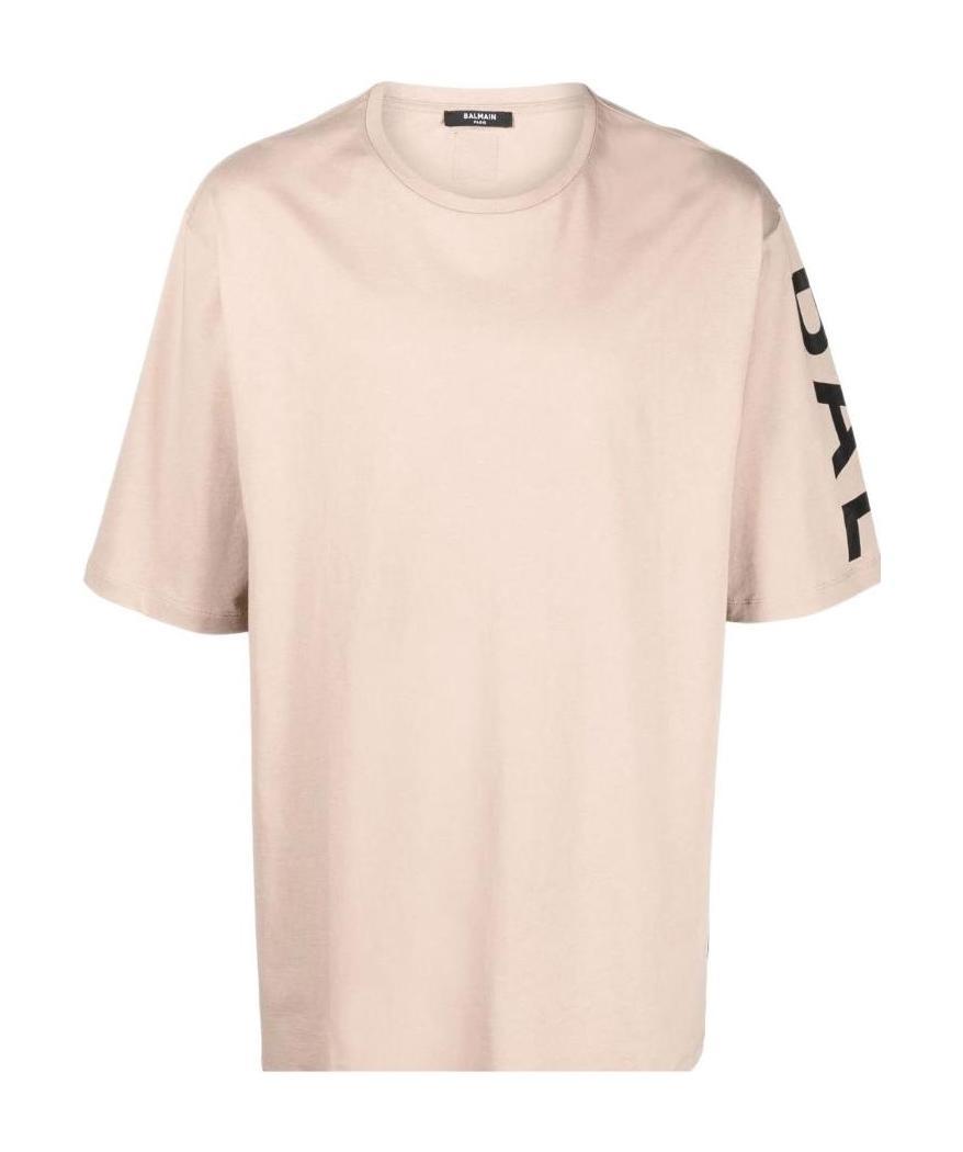 BALMAIN LOGO-PRINT SLEEVE T-SHIRT 