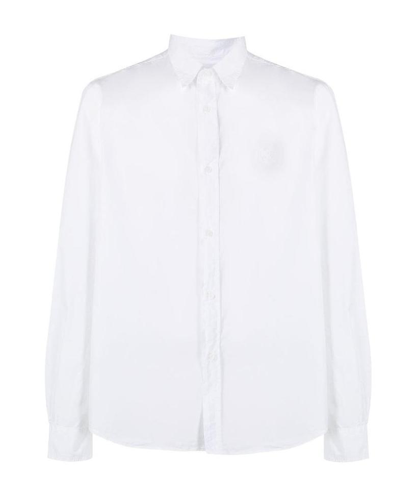 Kenzo Tiger Embroidered Button-front Shirt In White