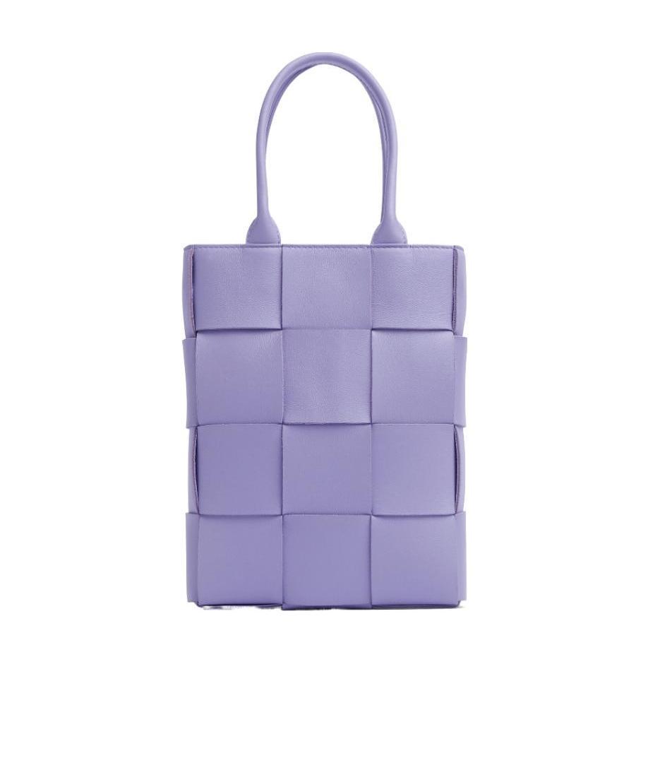 Bottega Veneta Mini Cassette Leather Tote Bag In Purple
