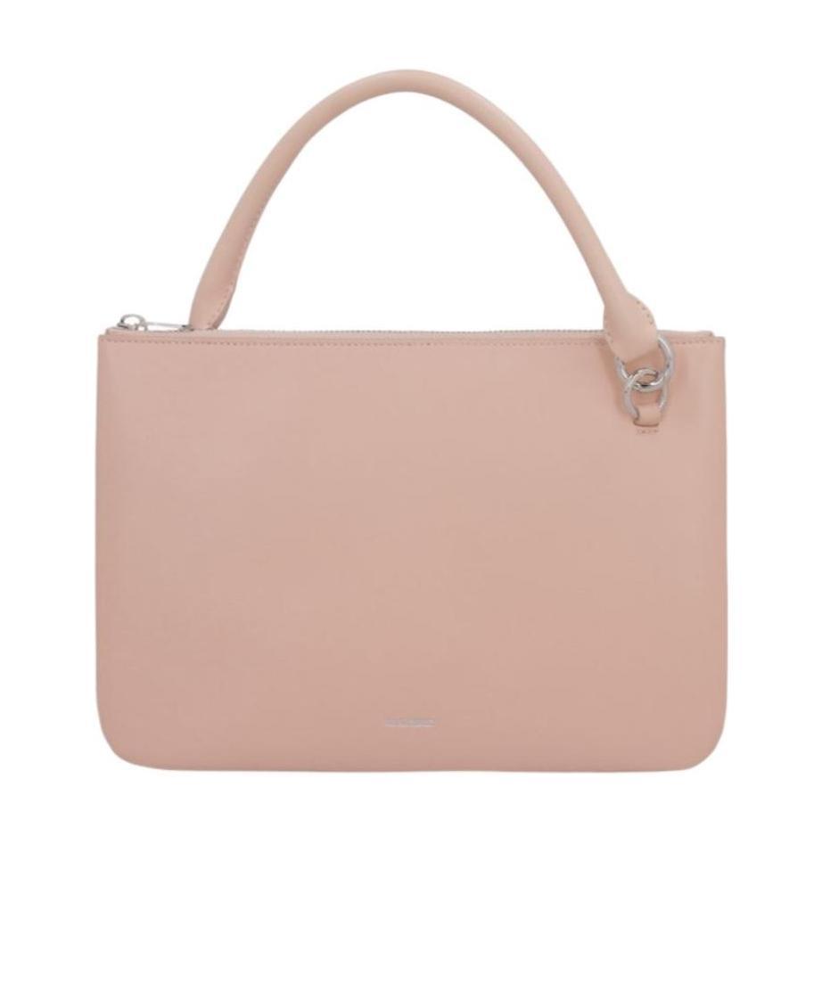 Jil Sander Leather Clutch With Removable Strap In Nude