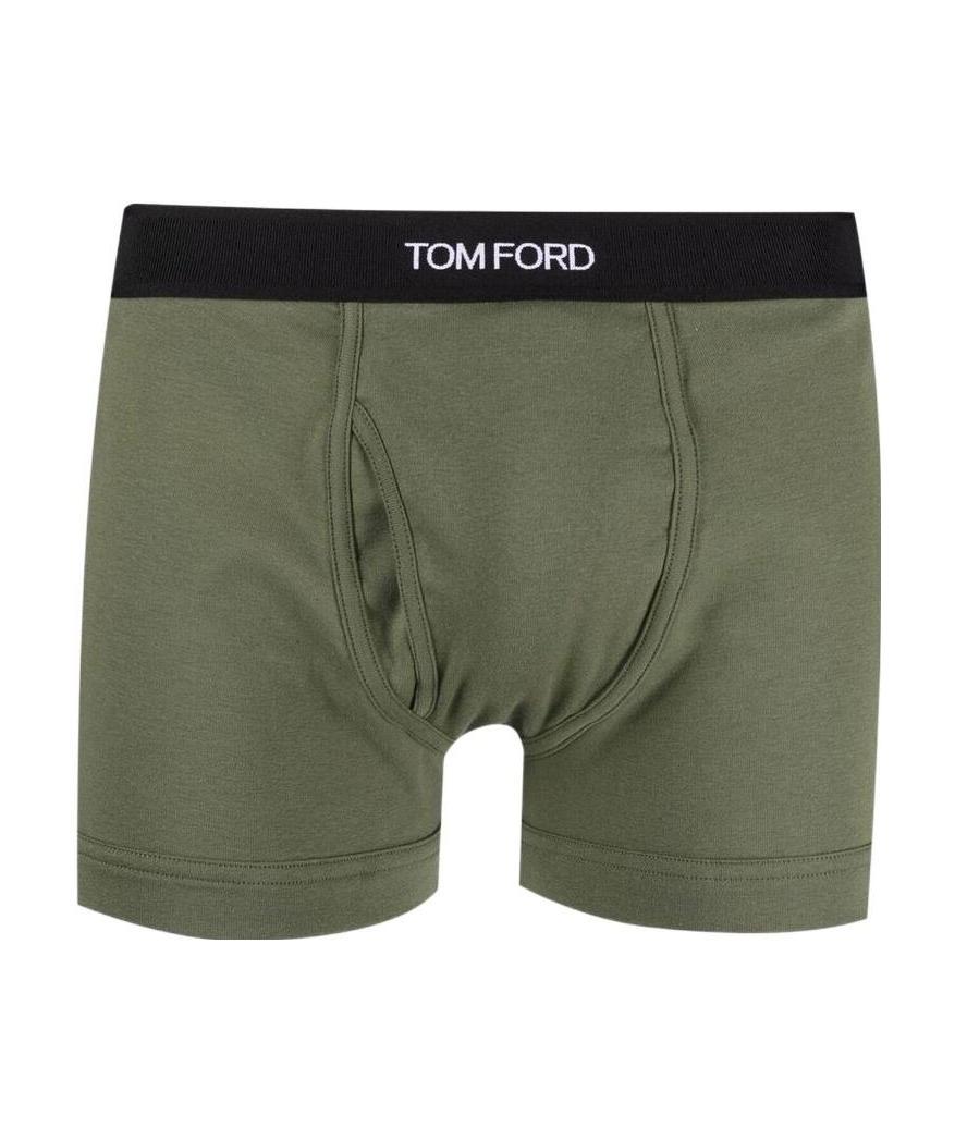 Tom Ford Logo Waistband Boxers In Green