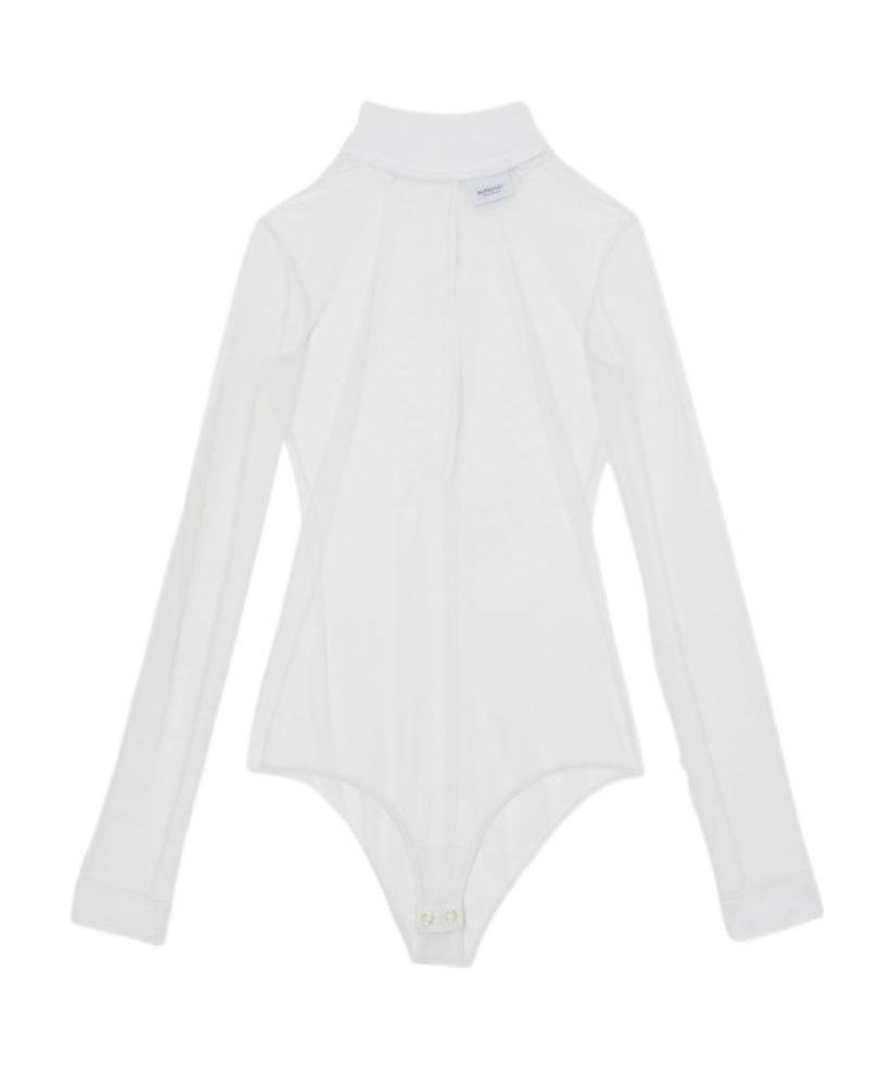 Burberry Semi-sheer Long-sleeve Body In White
