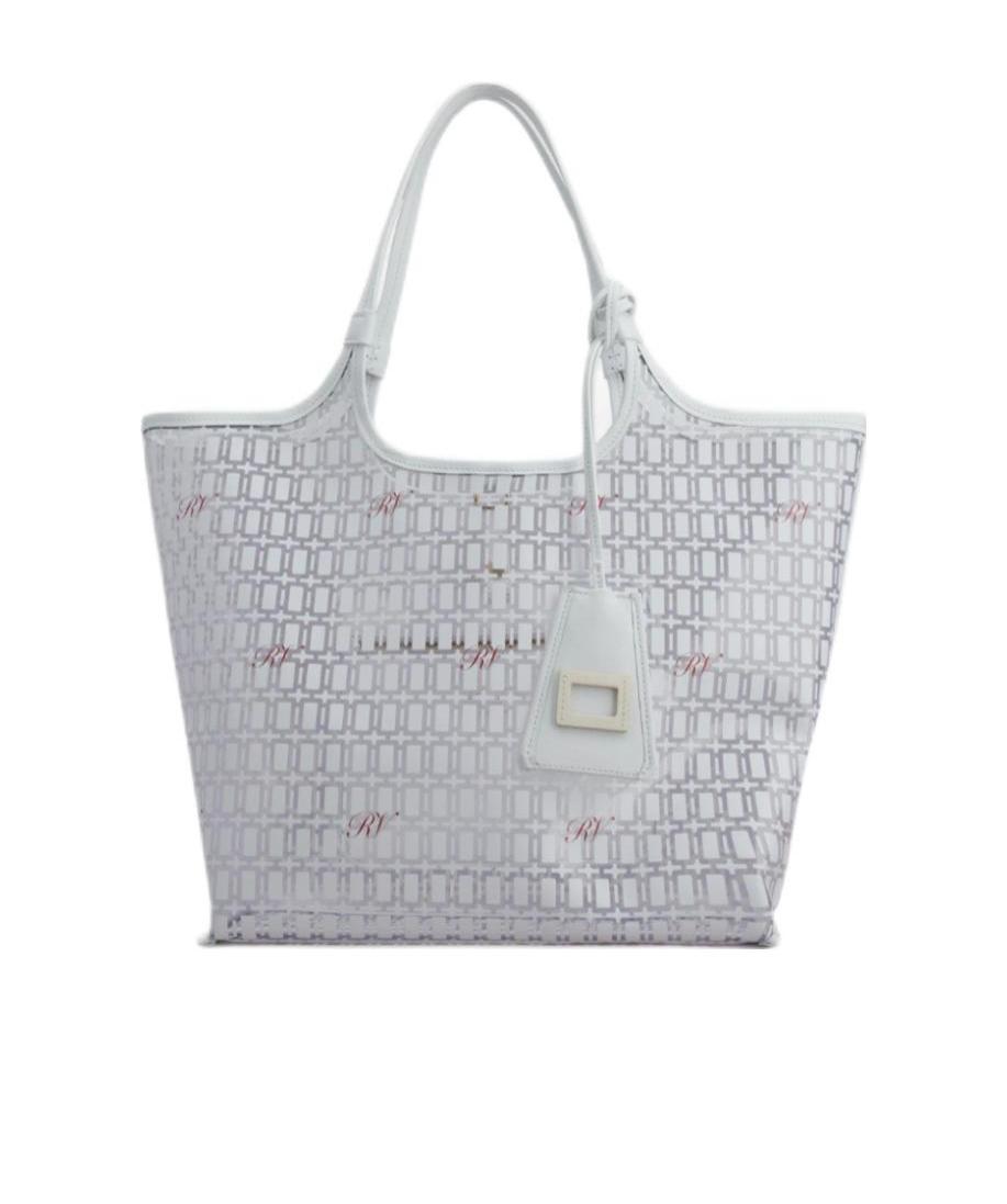 Roger Vivier Geometric-printed Tote Bag In Gray