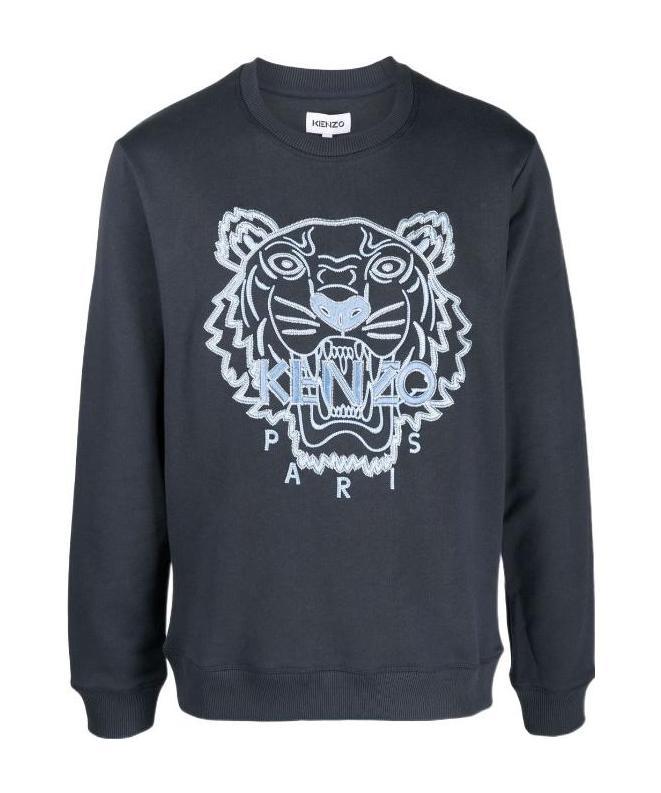 Kenzo Tiger Embroidered Crewneck Sweatshirt In Black