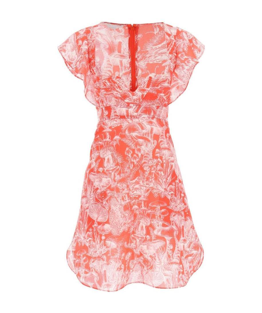 Stella Mccartney Mushroom-print Short Dress In Red