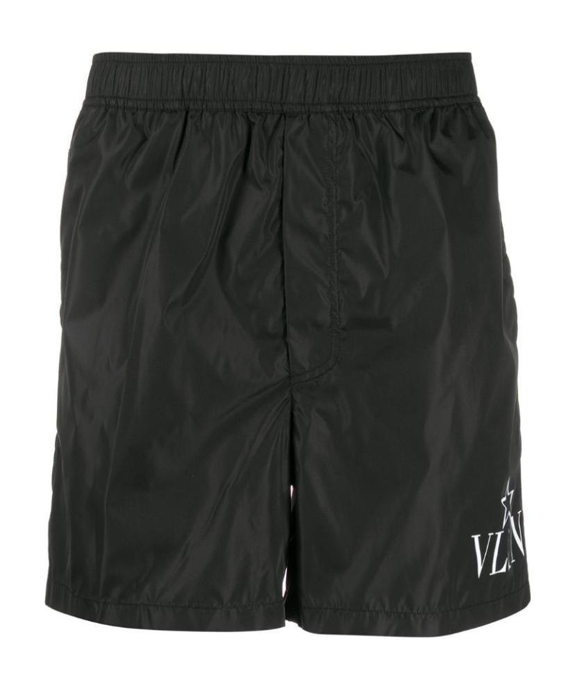 Valentino Man Swim Trunks Black Size 32 Polyamide In Black