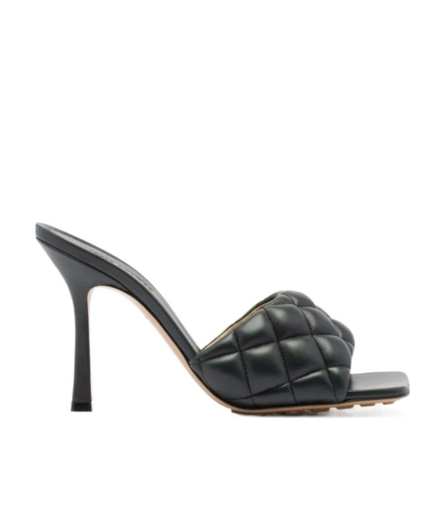 Bottega Veneta 90mm Padded Quilted Leather Sandals In Black