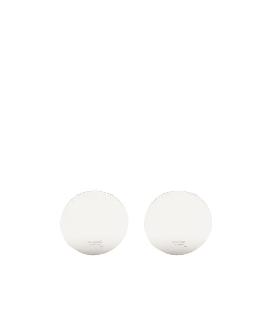 Jil Sander Enamel Plate Earrings In White