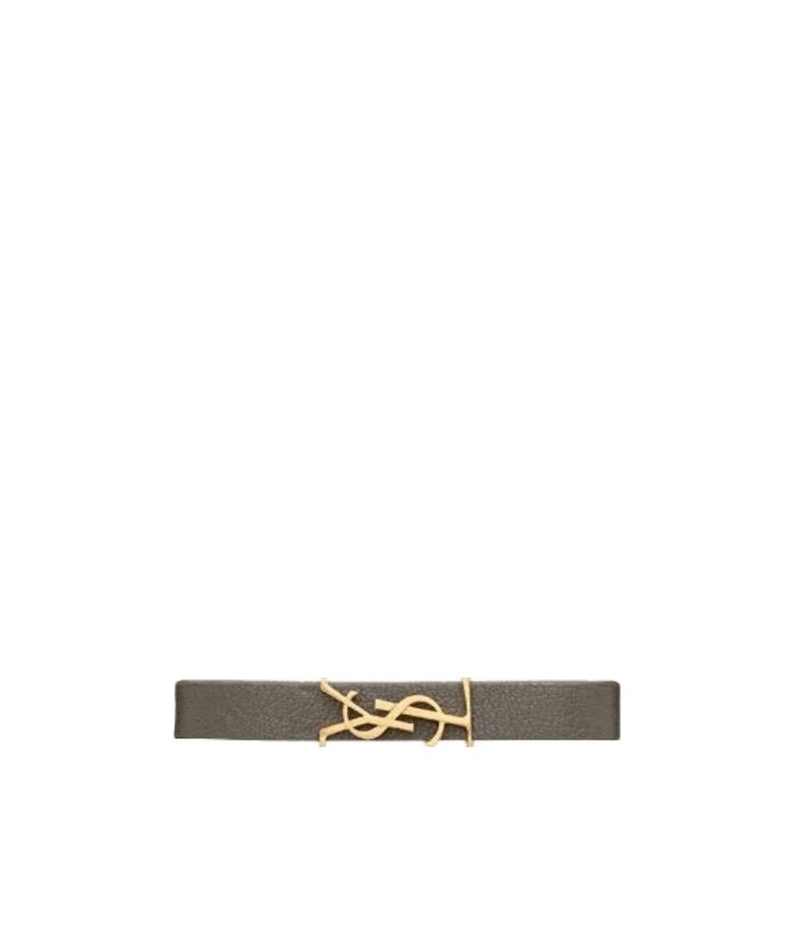 Saint Laurent Ysl Logo-embellished Bracelet In Gray