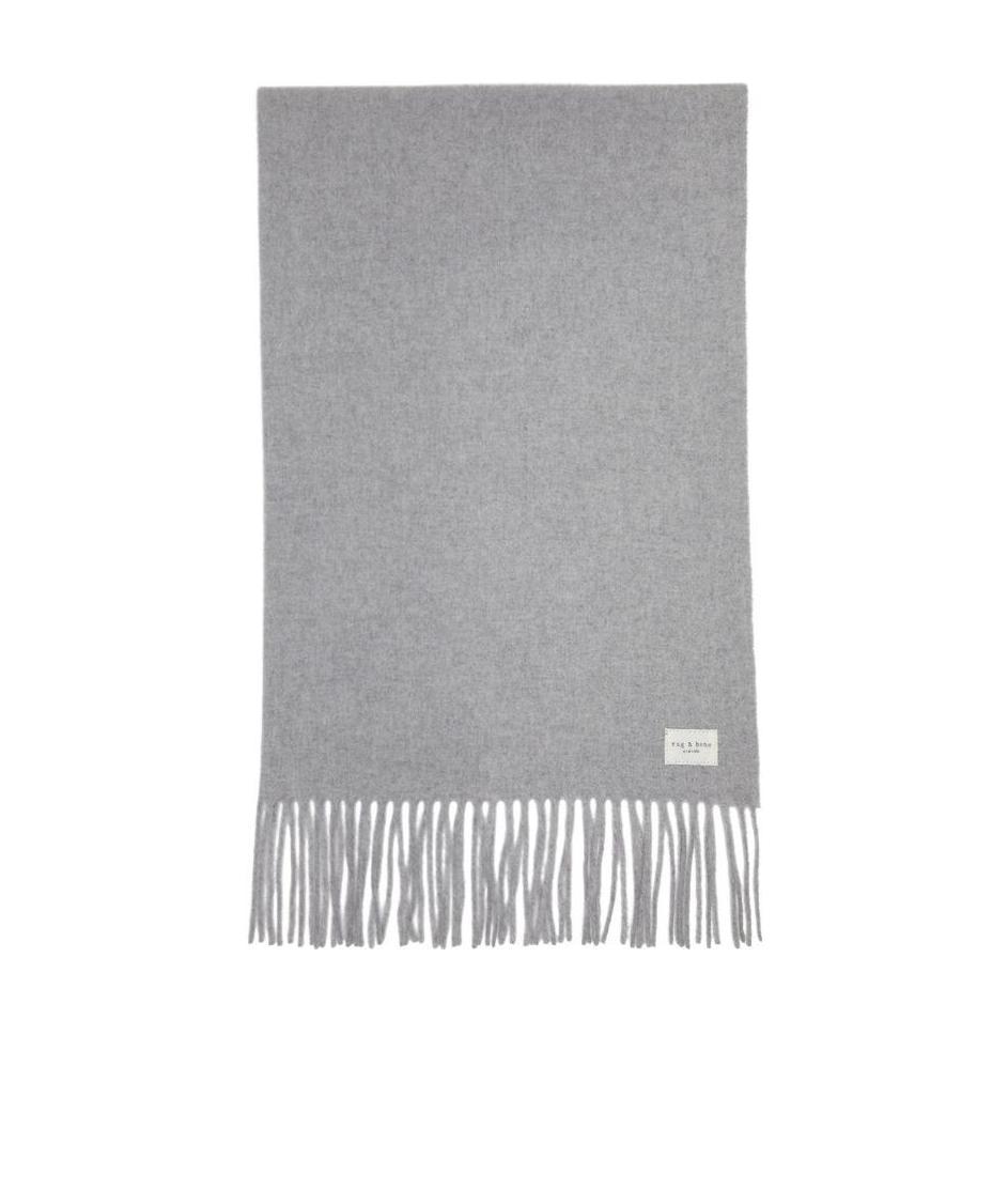 Rag & Bone Logo Tassel Scarf In Gray