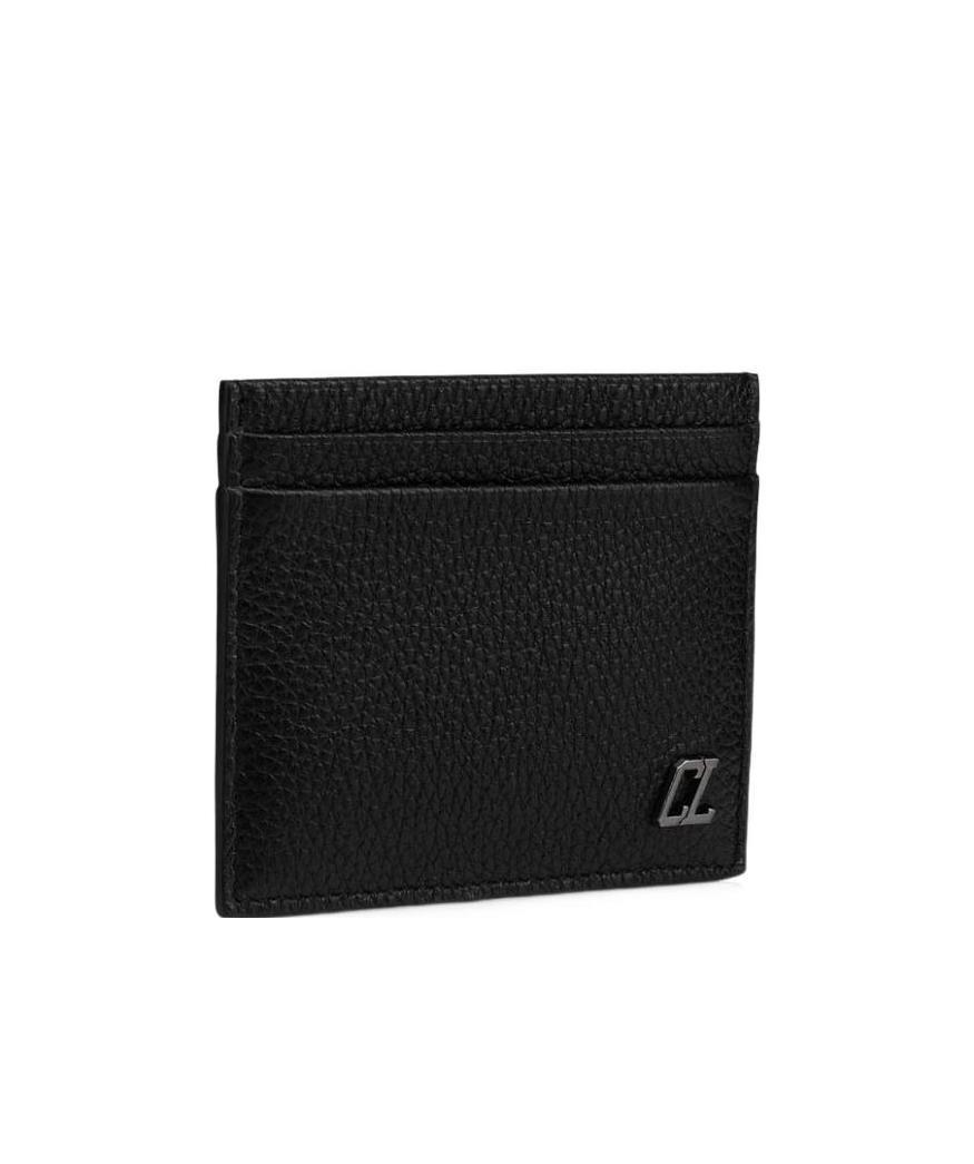 Christian Louboutin Logo Plaque Card Case In Black