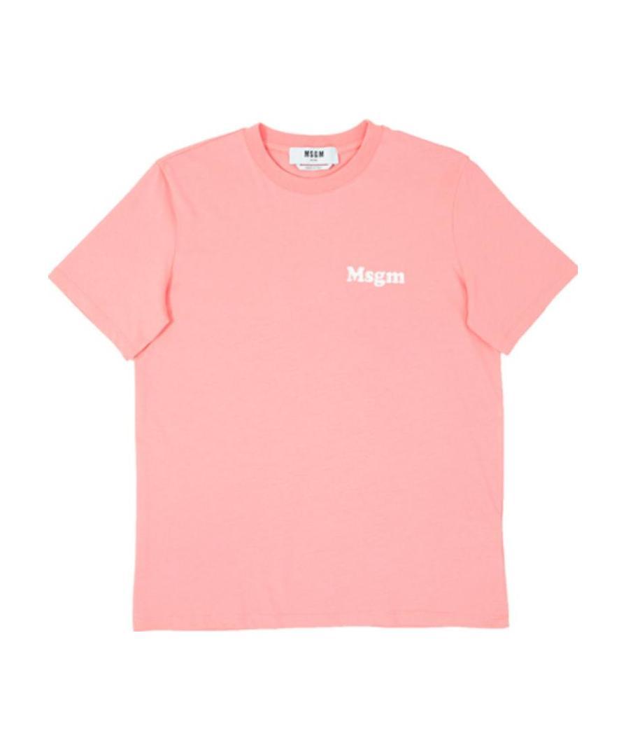 Msgm Logo Short-sleeved T-shirt In Pink