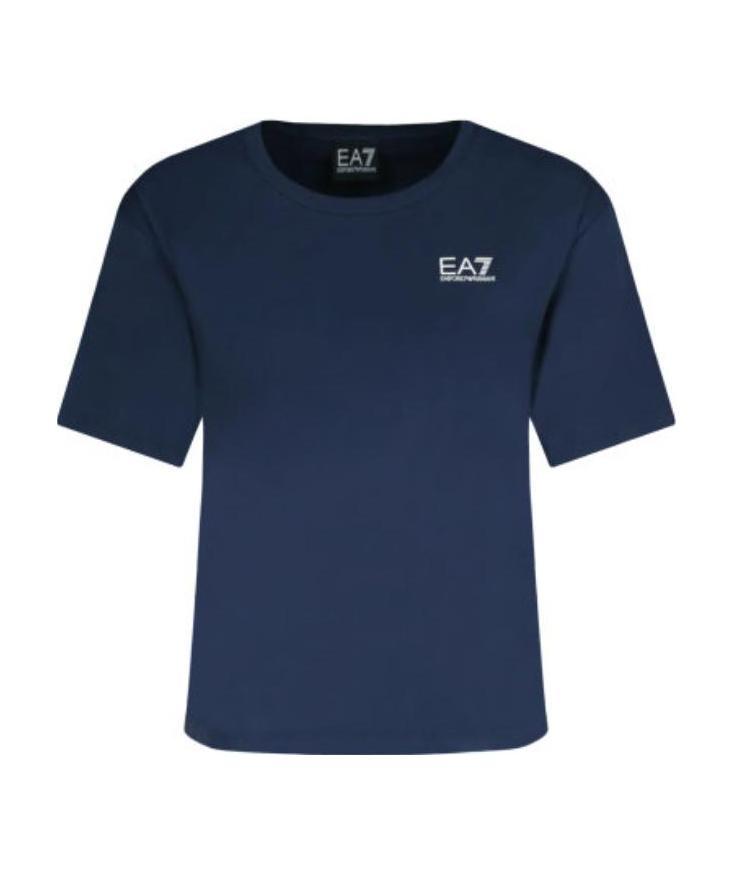 EA7 NAVY BLUE LOGO PRINTED T-SHIRT