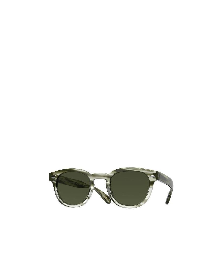 Oliver Peoples Round Logo Sunglasses In Gray