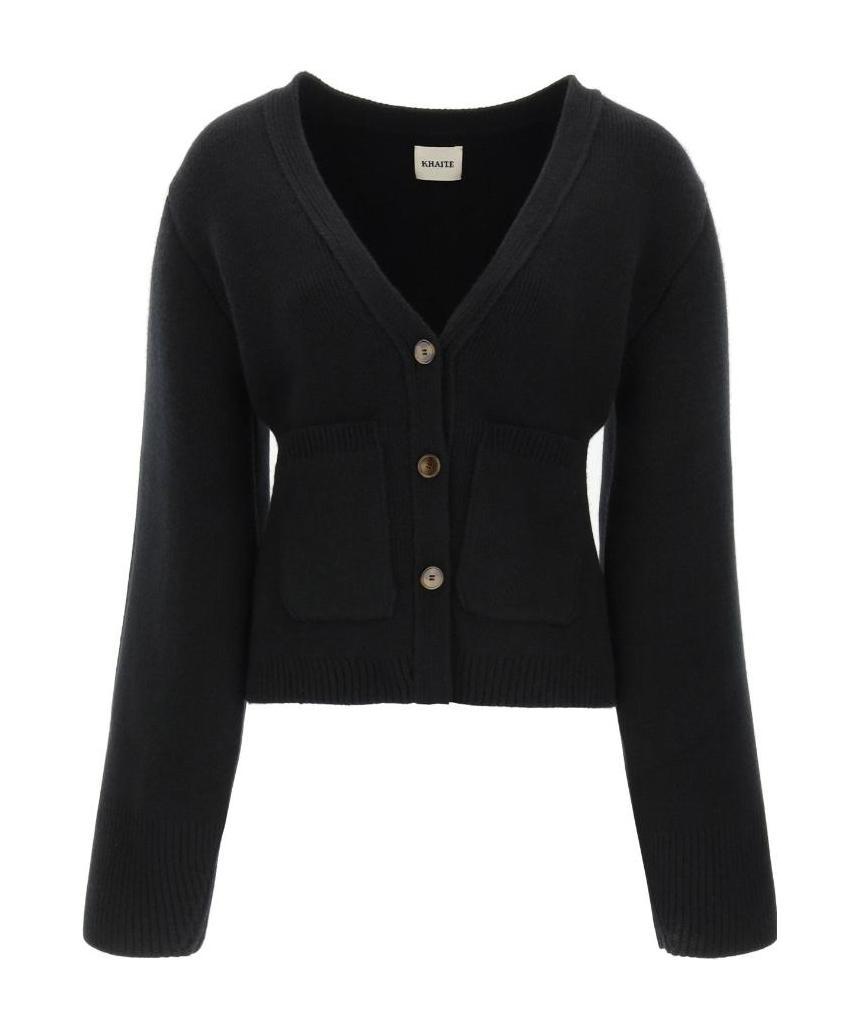 Khaite Scarlet Knitted Cardigan In Blue