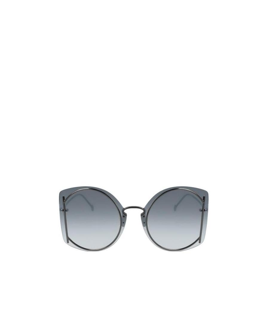 Ferragamo Logo Details Sunglasses In Gray