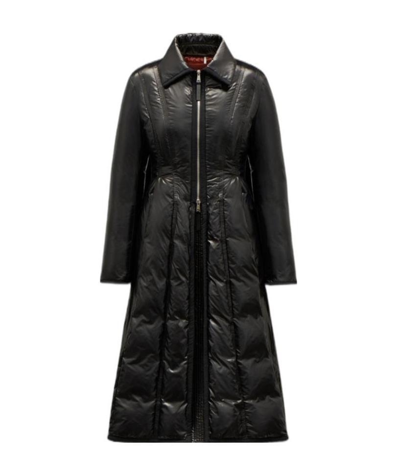 Moncler Long Down Jacket In Black