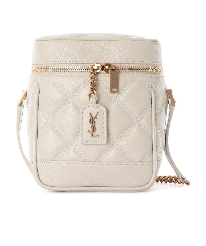 Saint Laurent 80s Vanity Quilted Shoulder Bag In Nude