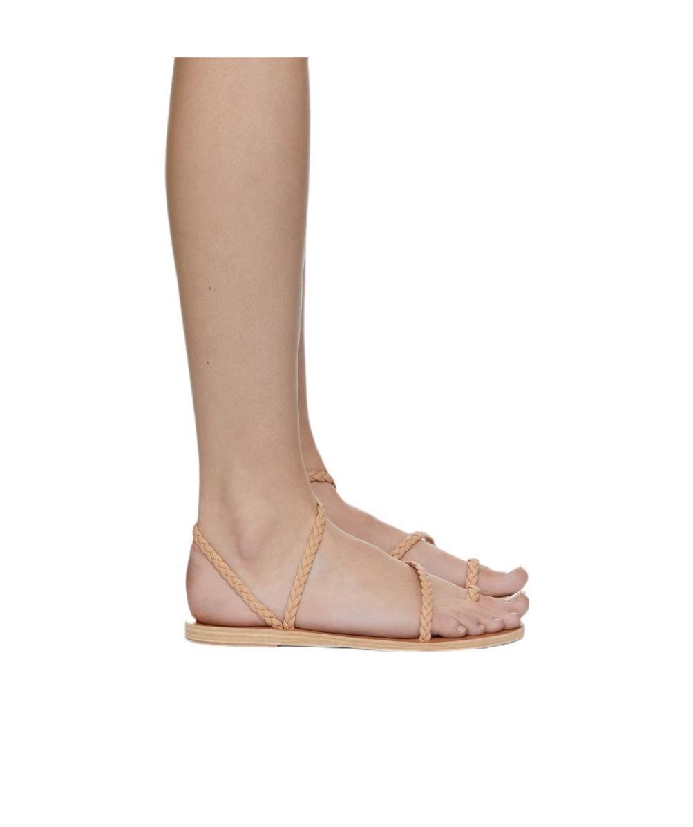 Ancient Greek Sandals Eleftheria Woman Flat Sandals In Nude