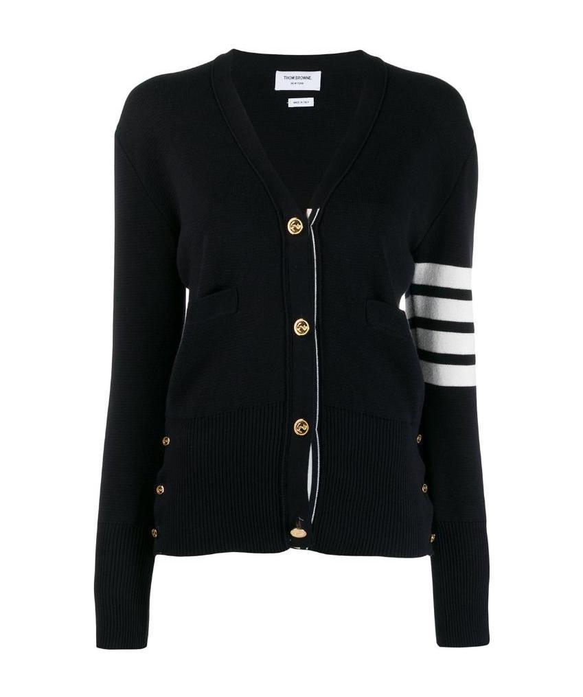 Thom Browne 4-bar Stripe Cardigan In Black