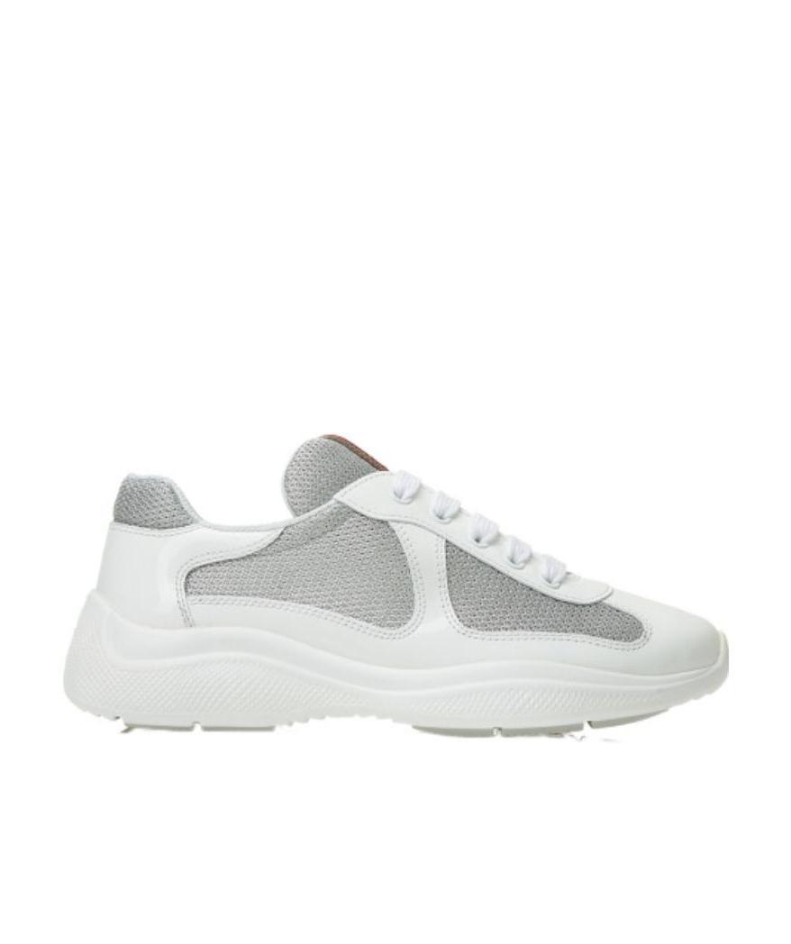 Prada Mesh Stitching Leisure Sports Shoes In White