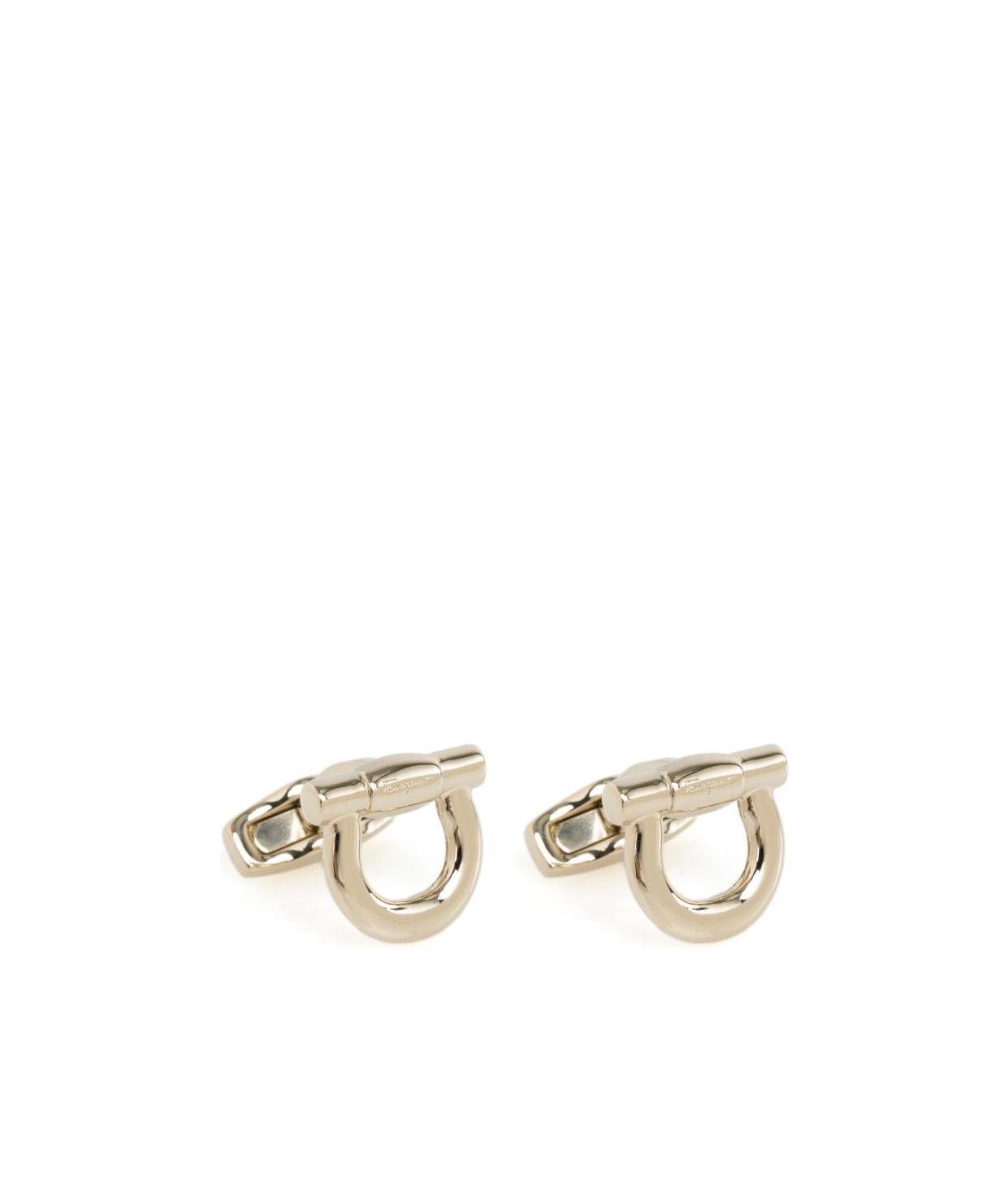Ferragamo Gancini Logo Cufflinks In Nude